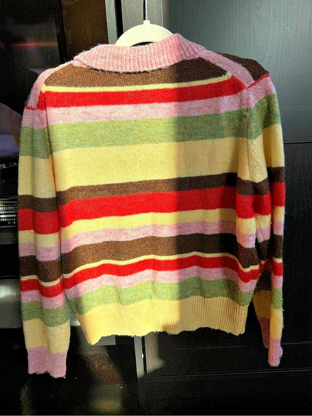 Lisa Says Gah Alaia Polo Sweater in Pink & Green - Picture 9 of 10